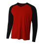 D-A4 Long Sleeve V-Neck Dry Fit Front side
